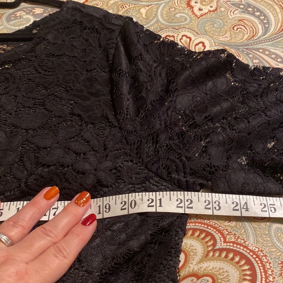 Womens Floral lace Plus Size Midi Scooped Neckline Cocktail Party Dress black 4X - Picture 6 of 11